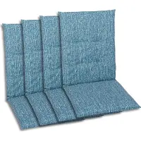 GO-DE Textil, Sesselauflage Mittellehner, 4er-Set, Farbe: blau, Maße ca.: 108 cm x 48 cm x 5 cm