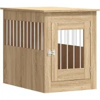 Syfax Hundekäfig im Möbelstil Sonoma-Eiche 55x80x68 cm Holzwerkstoff