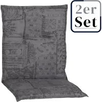Green Spirit 2er Set Niedriglehner Auflage Groningen, Motiv - Karo, rot - blau, 100x48,00x5,00cm
