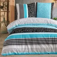 Buymax Renforce Bettwäsche 135x200 cm, aus 100% Baumwolle 2 teilig mit Reissverschluss Kopfkissenbezug 80x80 cm Bettbezug Deckenbezug Set
