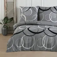 Buymax Bettwäsche Bettbezug 200x220 cm, Kopfkissenbezug 80x80 cm 3 teilig Deckenbezug Set aus 100% Baumwolle Renforce mit Reissverschluss