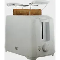 SEG Toaster weiß mit Brötchenaufsatz 7 Bräunungsstufen Hochglanz
