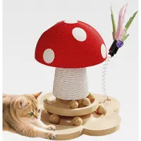 Markenlos Kratzbaumturm – Naturseil 24 Cm, Kleine Tierkralle, Niedliche Raumdekoration | Sofa Stuhl Beinschutz Übung Gym Trainingsstange Robuste Langlebige Basis Rutschfeste Sicherheitsschleifunterlage Lustiges
