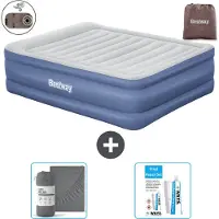 Bestway Luftmatratze - 2-Personen - 152 x 203 x 61 cm - Grau/Blau - Inklusive Zubehör