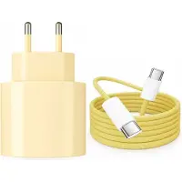 TELEFONMAX 20W Schnellladegerät, USB-C Kabel, USB-C Adapter für Google Pixel 10, 10 Pro, 9, 9a, 8, 8a, 7, 7a, 6, 5 gelb