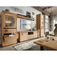 Lomadox Wohnzimmer Komplett Set 5-teilig modern in massiver Eiche WINCHESTER-69