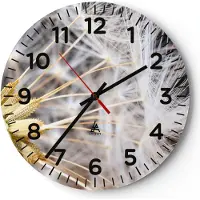 ARTTOR Wanduhr - Rund - Glasuhr - Baby Sommer Pflanze - 40x40cm - Schleichendes Uhrwerk - Lautlos - zum Aufhängen bereit - Dekoration Modern - Wanddekoration aus Glas - C4AR40x40-3630