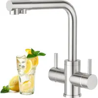OEM Doppelhandel Küchenarmatur mit Wasserfilter - Edelstahl