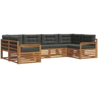 vidaXL Outdoor-Sofagarnitur 6 stk. Natur und Anthrazit