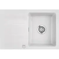 SYSTEMCERAM KeraDomo Spüle GENEA 75 in SATIN mit Excenterbedienung / Einbauspüle
