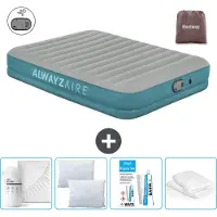 Bestway Luftmatratze Alwayszair - 2-Personen -152 x 203 x 36 cm - Grau/Blau - Inklusive Zubehör
