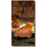 Tulup Glasuhr Wanduhr Küchenuhr Echt-Glas 30x60 Herbst Braun