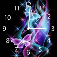 Wallario Design Wanduhr Schmetterlinge in bunten, strahlenden Farben aus Echtglas, Größe 30 x 30 cm