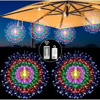 ROSNEK 2er Set 200 LED Starburst Feuerwerks Licht Bunt 8 Modi Lichterkette Batteriebetrieben Innen Party Garten Weihnachten Deko