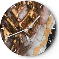 ARTTOR Wanduhr - Rund - Glasuhr - Abstraktion Marmor Textur - 40x40cm - Schleichendes Uhrwerk - Lautlos - zum Aufhängen bereit - Dekoration Modern - Wanddekoration aus Glas - C3AR40x40-4549