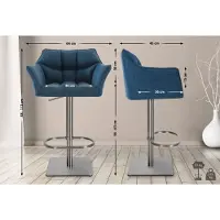 CLP Barhocker Damaso E Stoff blau