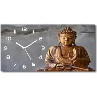 Tulup Wanduhr aus Glas – 60x30 cm - Glasbild - Glasuhr - Gehärtetes Glas - weisse-zeiger - Holzbuddha