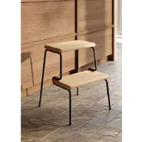 Woud Slalom Step Stool Oak/Black - , Holz, Holz