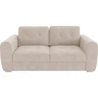 Vente-unique Schlafsofa mit Matratze 3-Sitzer - Stoff - Beige - Liegefläche 140 cm - Matratze 14 cm - BOLIPO