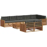 vidaXL Outdoor-Sofagarnitur 9 stk. Natur und Anthrazit