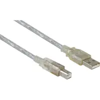 GOOD CONNECTIONS Anschlusskabel USB 2.0 Stecker A an Stecker B, transparent, 3m,