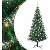 vidaXL Möbel Künstlicher vorbeleuchteter Weihnachtsbaum Grün 180 cm - Künstliche Weihnachtsbäume CLORIS4572207