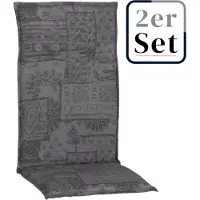 Green Spirit 2er Set Hochlehner Auflage Groningen, Motiv - Karo, rot - blau, 120x48,00x5,00cm