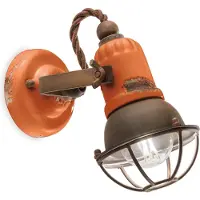 Licht-Erlebnisse Spot Metall Keramik verstellbar Orange Shabby Antik Rostbraun E14 Vintage Design Keramiklampe