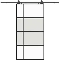 Syfax Schiebetür mit Beschlag Schwarz 102,5x205 cm Hartglas