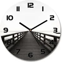 Tulup Wanduhr aus Glas 30fi Glasbild Glasuhr Gehärtetes Glas - schwarze-zeiger - Wooden pier