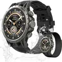 Valdus Herren Smartwatch 1,43" AMOLED – 750 mAh Akku, 2G/3G/4G LTE, Herzfrequenz, SpO2, Schlafmonitor, 70+ Sportmodi, Multifunktion – Schwarz