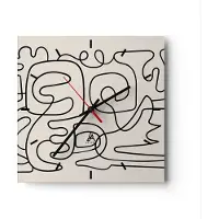 ARTTOR Wanduhr - Quadrat - Glasuhr - Linien Figuren Formen - 30x30cm - Schleichendes Uhrwerk - Lautlos - zum Aufhängen bereit - Dekoration Modern - Wanddekoration aus Glas - C3AC30x30-5121