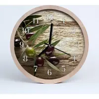 Tulup Holzuhr 30fi cm wanduhr - Oliven