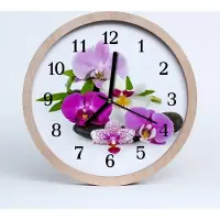 Tulup Holzuhr 20fi cm wanduhr - Orchidee Blumen