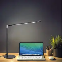 MeLiTec T186 LED-Schreibtischlampe – Dimmbar, 3 Lichtfarben, Memory-Funktion, moderne Schreibtischleuchte Farbe: Schwarz