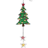 Formano Deko Hänger Tannenbaum TIFFANY mit rotem Stern H. 42cm Winter