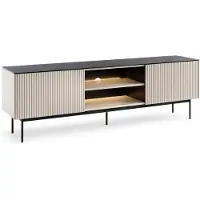 Masseno TV-Schrank VELLUTO 180 cm Fernsehschrank mit 2 Türen TV-Lowboard für Wohnzimmer Modern 180x39x57 cm Kaschmir / Kaschmir
