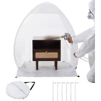 SucceBuy Sprühfarben-Unterstand, 40 x 35 x 40 Zoll, tragbares Pop-Up-Sprühfarbenzelt mit Boden, Abluftfenster, Aufbewahrungstasche, faltbare Lackierkabine für Möbel und Heimwerkerprojekte