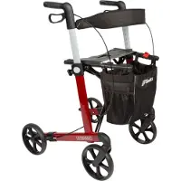 Mobilex Rollator Leopard mit Schleifbremse und Softrädern Rot