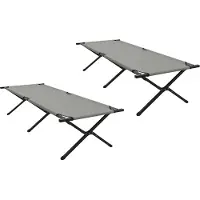 Syfax Klapp Schlafbett fürs Camping 2 pcs Grau 210 x 80 x 46 cm