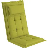 Sunnypillow 2 Stück Gartenstuhlauflagen mit abnehmbarem Kopfpolster 120 x 50 x 9 cm Hochlehner Auflage Polsterauflagen Stuhlauflage Grün