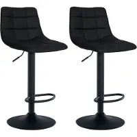 CLP 2er Set Barhocker Jerry Kunstleder schwarz schwarz