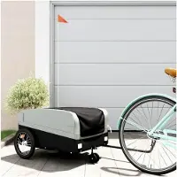 Markenlos Fahrradanhänger in Schwarz und Grau, 45 kg, Eisen, für Outdoor-Aktivitäten und Radsport