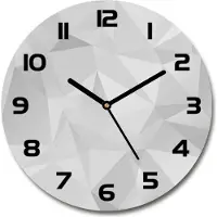 Tulup Wanduhr aus Glas 30fi Glasbild Glasuhr Gehärtetes Glas - schwarze-zeiger - Abstraction triangles