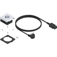 Blum Amperos AC Einbausteckdose, Schubladensteckdose Möbelsteckdose Verstecksteckdose, einfache Nachrüstung, Kunststoff weiß hochglanz, für 450-550 mm Nennlänge