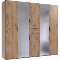 Wimex Drehtürenschrank Moldau Kleiderschrank mit Spiegel Ausführung wählbarPlankeneiche