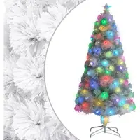 vidaXL "2026 Aktion"Künstlicher Weihnachtsbaum langlebig - modernes Design - mit Beleuchtung Weiß 120cm Glasfaser GermanyMöbel 49251 - Künstliche Weihnachtsbäume