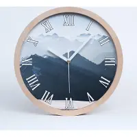Tulup Holzuhr 20fi cm wanduhr - weiße Spitzen - Berggipfel