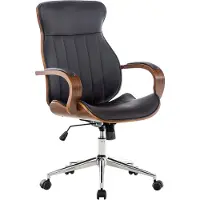 CLP Bürostuhl ergonomisch Melilla Höhenverstellbar und Drehbar walnuss/braun