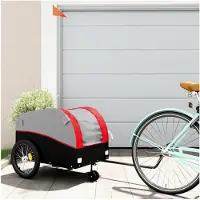 Markenlos Fahrradanhänger in Schwarz und Rot, 45 kg, Eisen, Sportartikel, Outdoor-Aktivitäten, Radsport, Fahrradzubehör, 8,55 kg